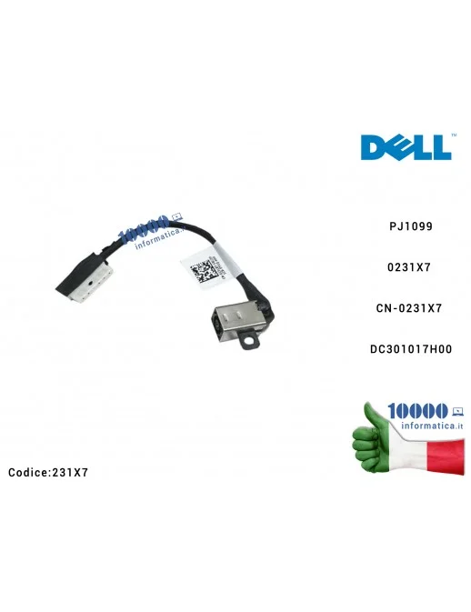 231X7 Connettore di Alimentazione DC Power Jack PJ1099 DELL Inspiron 15 3500 3501 3510 3511 I5-1135G7 3515 3510 3520 3521 352...