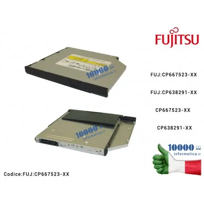 FUJ:CP667523-XX Masterizzatore Lettore Ottico DVD Drive con Cornice Bezel FUJITSU LifeBook E544 E554 E734 E744 E754 CP667523-...