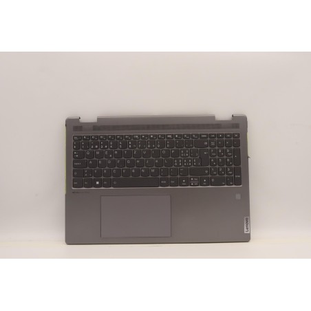 Lenovo 5CB1J01812 Palmrest Top Case con tastiera, Svizzera, grigio artico, Lettore di impronte digitali