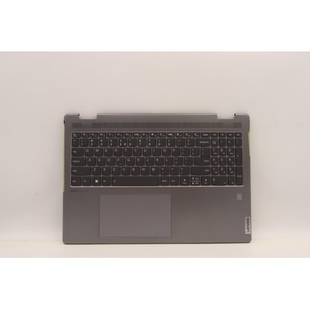 Lenovo 5CB1J01817 Palmrest Top Case con tastiera, Inglese (Stati Uniti/Europa), grigio artico, Lettore di impronte digitali