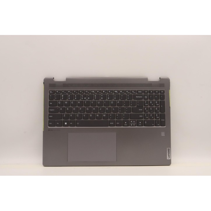 Lenovo 5CB1J01817 Palmrest Top Case con tastiera, Inglese (Stati Uniti/Europa), grigio artico, Lettore di impronte digitali