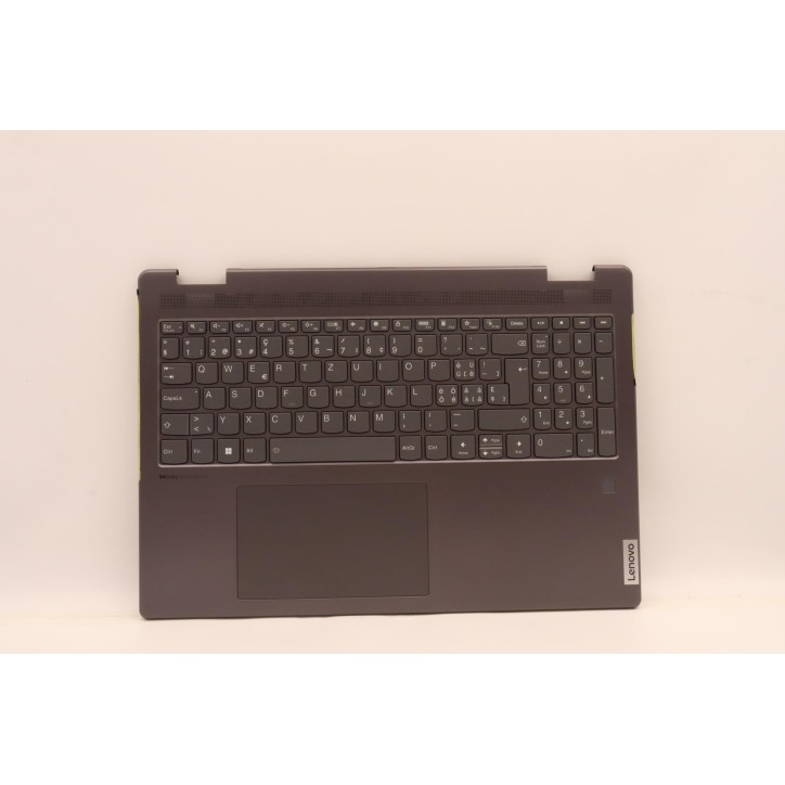 Lenovo 5CB1J01844 Palmrest Top Case con tastiera, Svizzera, grigio tempesta, Lettore di impronte digitali