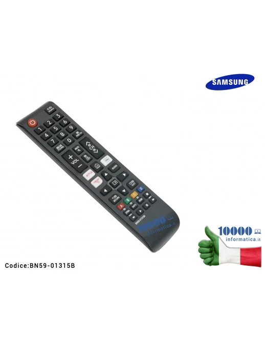 BN59-01315B Telecomando TV SAMSUNG UHD 4K Pulsanti Netflix Rakuten Prime Video (2019) Remote Controller Button BN59-01315B UE...