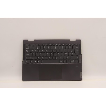 Lenovo 5CB1J02104 Palmrest Top Case con tastiera, Lingue scandinave, grigio tempesta, Lettore di impronte digitali