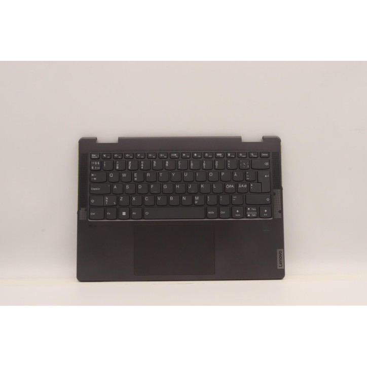 Lenovo 5CB1J02104 Palmrest Top Case con tastiera, Lingue scandinave, grigio tempesta, Lettore di impronte digitali
