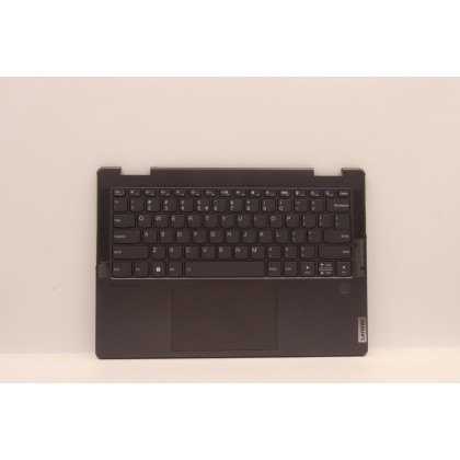 Lenovo 5CB1J02417 Palmrest Top Case con tastiera, Inglese (Stati Uniti/Europa), grigio tempesta, Lettore di impronte digitali
