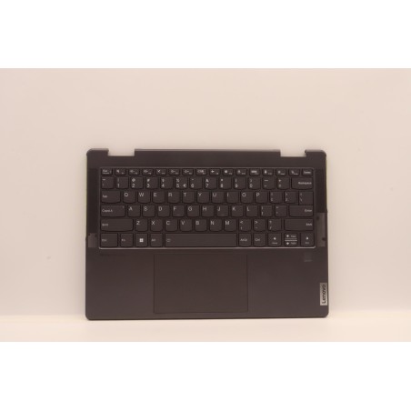 Lenovo 5CB1J02417 Palmrest Top Case con tastiera, Inglese (Stati Uniti/Europa), grigio tempesta, Lettore di impronte digitali