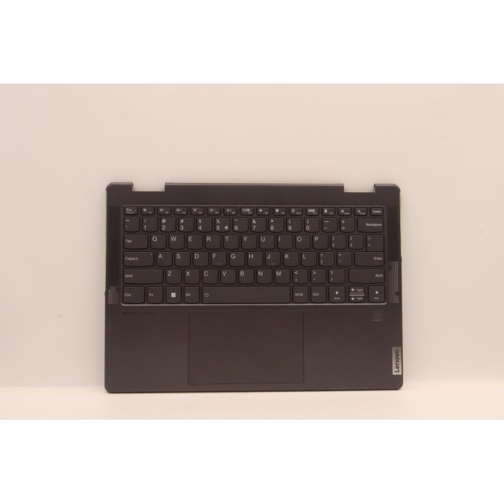 Lenovo 5CB1J02417 Palmrest Top Case con tastiera, Inglese (Stati Uniti/Europa), grigio tempesta, Lettore di impronte digitali