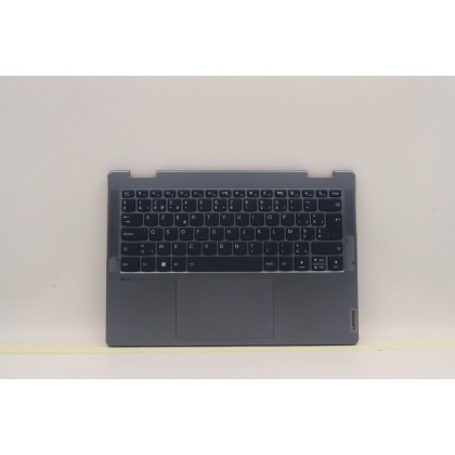 Lenovo 5CB1J02454 Palmrest Top Case con tastiera, Belga, Blu pietra, Senza lettore di impronte digitali, UK