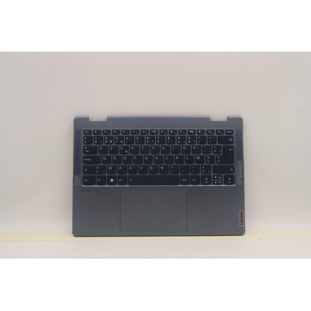 Lenovo 5CB1J02454 Palmrest Top Case con tastiera, Belga, Blu pietra, Senza lettore di impronte digitali, UK
