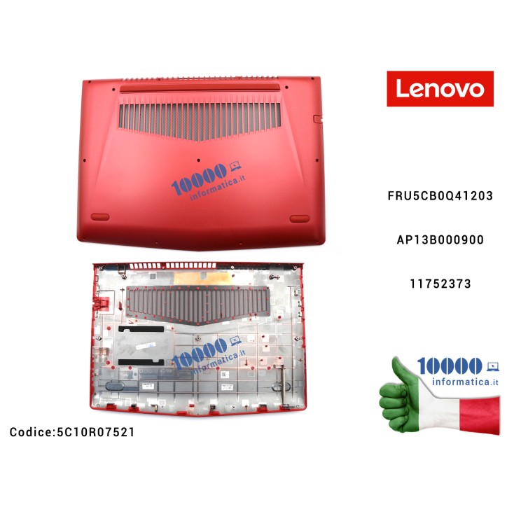 Bottom Case Scocca Inferiore [ROSSO] LENOVO Legion Y520-15IKBN (80WK) Y520 R520 R720 (Red) AP13B000900 FRU5CB0Q41203 11752373 5CB0Q41203