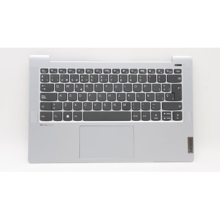 Lenovo 5CB1J04483 Palmrest Top Case con tastiera, Spagnolo, Grigio nuvola, Senza_retroilluminazione, Lettore di impronte digital