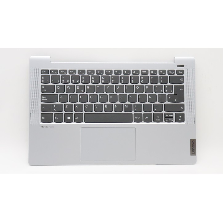Lenovo 5CB1J04483 Palmrest Top Case con tastiera, Spagnolo, Grigio nuvola, Senza_retroilluminazione, Lettore di impronte digital