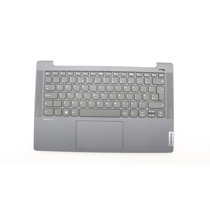 Lenovo 5CB1J04848 Palmrest Top Case con tastiera, Inglese Regno Unito, grigio tempesta, Senza_retroilluminazione, Lettore di imp