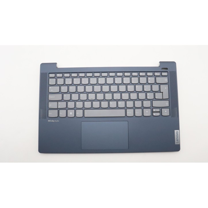 Lenovo 5CB1J05022 Palmrest Top Case con tastiera, Portoghese, blu scuro, Retroilluminazione, Lettore di impronte digitali