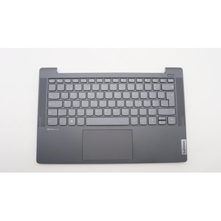 Lenovo 5CB1J05313 Palmrest Top Case con tastiera, Portoghese, grigio tempesta, Retroilluminazione, Senza lettore di impronte dig