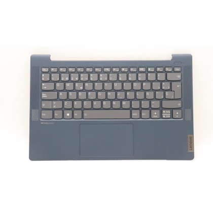 Lenovo 5CB1J07451 Palmrest Top Case con tastiera, Spagnolo, blu scuro, Retroilluminazione, Senza lettore di impronte digitali