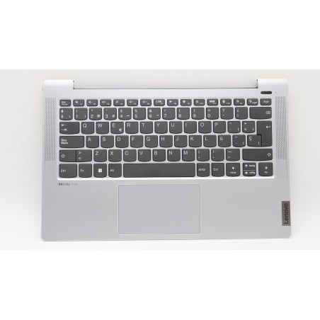 Lenovo 5CB1J08502 Palmrest Top Case con tastiera, Spagnolo, Grigio nuvola, Senza_retroilluminazione, Lettore di impronte digital