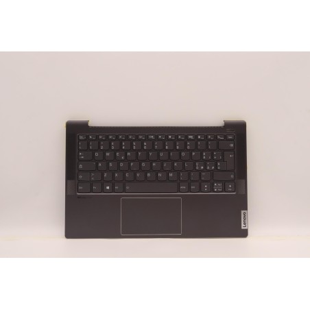 Lenovo 5CB1J08532 Palmrest Top Case con tastiera, Italiano, grigio tempesta, Retroilluminazione, Lettore di impronte digitali