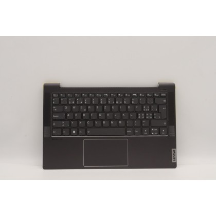 Lenovo 5CB1J08546 Palmrest Top Case con tastiera, Svizzera, grigio tempesta, Retroilluminazione, Lettore di impronte digitali