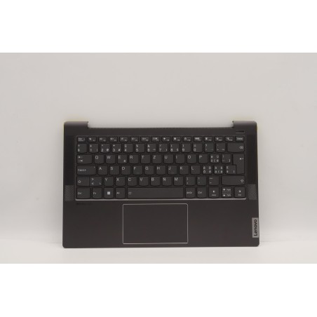 Lenovo 5CB1J08546 Palmrest Top Case con tastiera, Svizzera, grigio tempesta, Retroilluminazione, Lettore di impronte digitali
