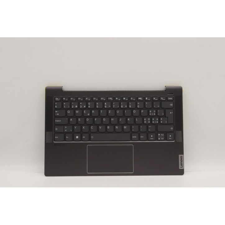 Lenovo 5CB1J08546 Palmrest Top Case con tastiera, Svizzera, grigio tempesta, Retroilluminazione, Lettore di impronte digitali