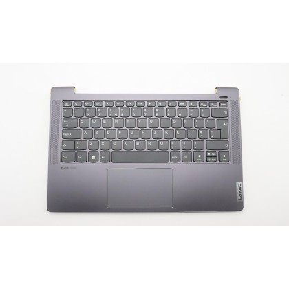 Lenovo 5CB1J08563 Palmrest Top Case con tastiera, Inglese Regno Unito, grigio tempesta, Senza_retroilluminazione, Lettore di imp