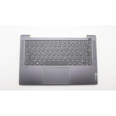 Lenovo 5CB1J08563 Palmrest Top Case con tastiera, Inglese Regno Unito, grigio tempesta, Senza_retroilluminazione, Lettore di imp