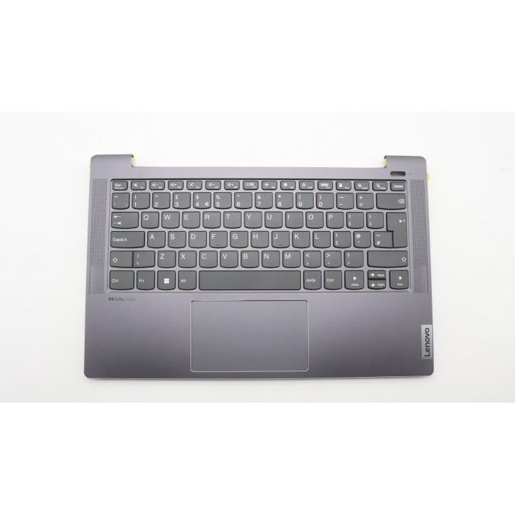 Lenovo 5CB1J08563 Palmrest Top Case con tastiera, Inglese Regno Unito, grigio tempesta, Senza_retroilluminazione, Lettore di imp