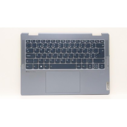 Lenovo 5CB1J11033 Palmrest Top Case con tastiera, Portoghese, Blu pietra, Lettore di impronte digitali
