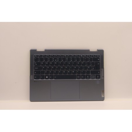 Lenovo 5CB1J11041 Palmrest Top Case con tastiera, Inglese Regno Unito, Blu pietra, Lettore di impronte digitali