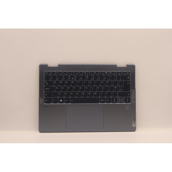 Lenovo 5CB1J11041 Palmrest Top Case con tastiera, Inglese Regno Unito, Blu pietra, Lettore di impronte digitali