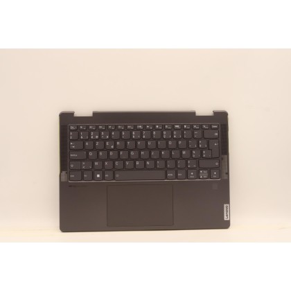 Lenovo 5CB1J11079 Palmrest Top Case con tastiera, Belga, grigio tempesta, Lettore di impronte digitali, UK