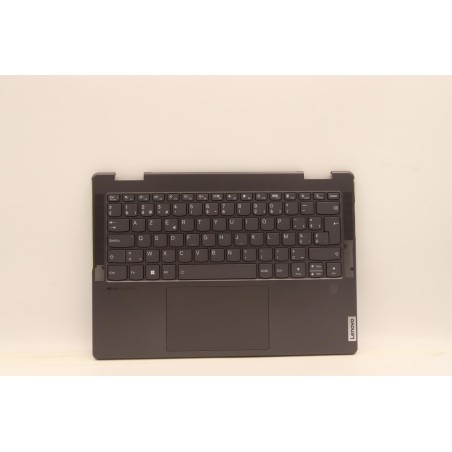 Lenovo 5CB1J11079 Palmrest Top Case con tastiera, Belga, grigio tempesta, Lettore di impronte digitali, UK