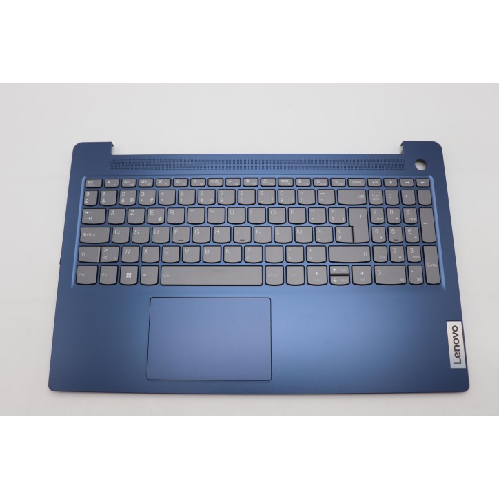 Lenovo 5CB1K95260 Palmrest Top Case con tastiera, Belga, blu scuro, Retroilluminazione, Lettore di impronte digitali, UK