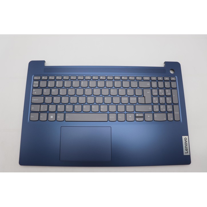 Lenovo 5CB1K95279 Palmrest Top Case con tastiera, Lingue scandinave, blu scuro, Retroilluminazione, Lettore di impronte digitali