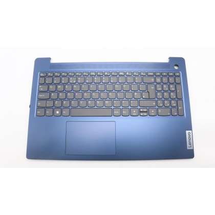Lenovo 5CB1K95292 Palmrest Top Case con tastiera, Inglese Regno Unito, blu scuro, Senza_retroilluminazione, Lettore di impronte 