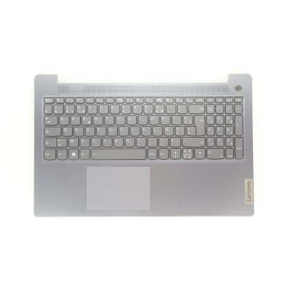 Lenovo 5CB1K96853 Palmrest Top Case con tastiera, Francese, grigio artico, Retroilluminazione, Lettore di impronte digitali