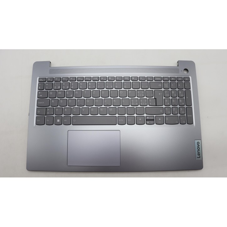 Lenovo 5CB1K96871 Palmrest Top Case con tastiera, Svizzera, grigio artico, Retroilluminazione, Lettore di impronte digitali