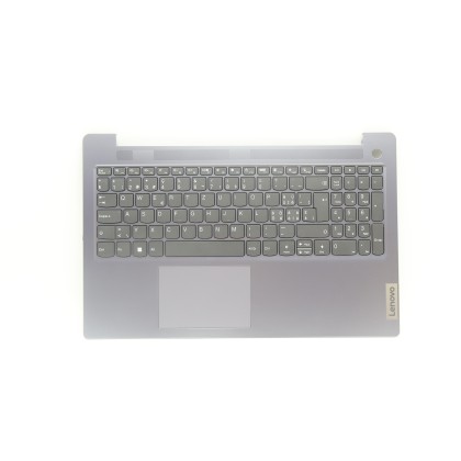 Lenovo 5CB1K96901 Palmrest Top Case con tastiera, Svizzera, grigio artico, Senza_retroilluminazione, Lettore di impronte digital