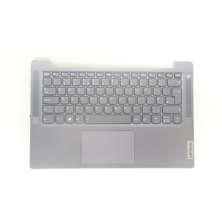 Lenovo 5CB1K97948 Palmrest Top Case con tastiera, Inglese Regno Unito, grigio artico, Retroilluminazione, Senza lettore di impro
