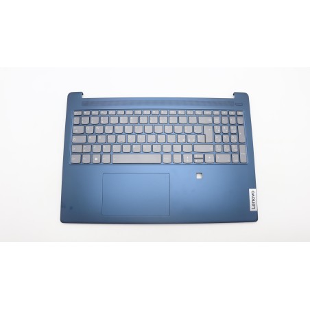 Lenovo 5CB1L14267 Palmrest Top Case con tastiera, Italiano, blu scuro, Retroilluminazione, Lettore di impronte digitali