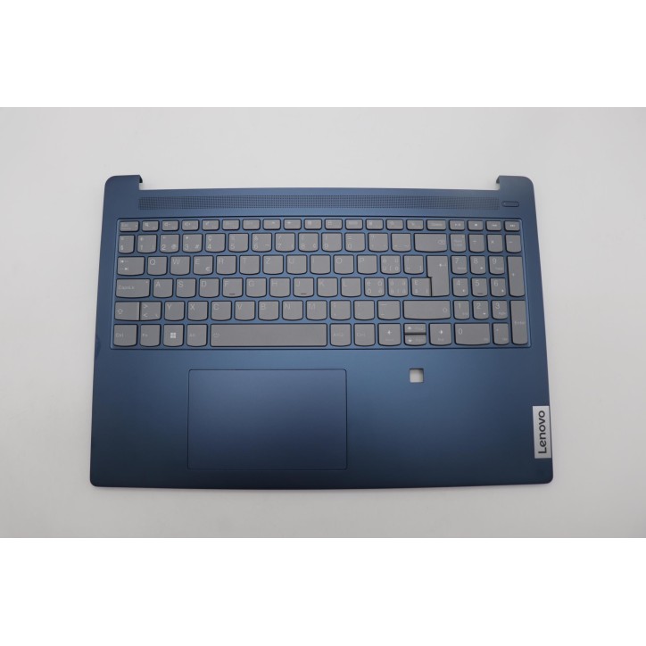 Lenovo 5CB1L14281 Palmrest Top Case con tastiera, Svizzera, blu scuro, Retroilluminazione, Lettore di impronte digitali