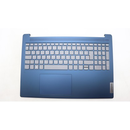 Lenovo 5CB1L14305 Palmrest Top Case con tastiera, Europa del Nord, Blu scuro, Retroilluminazione, Senza_lettore di impronte digi