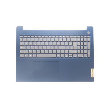 Lenovo 5CB1L14722 Palmrest Top Case con tastiera, Ceco/Slovacco, blu scuro, Retroilluminazione, Lettore di impronte digitali, UK