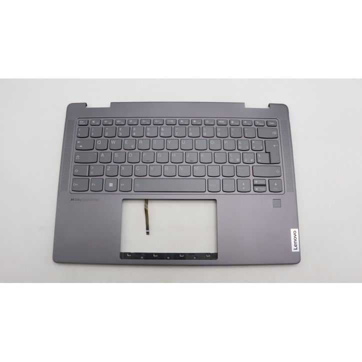 Lenovo 5CB1L47261 Palmrest Top Case con tastiera, Italiano, grigio tempesta, Lettore di impronte digitali