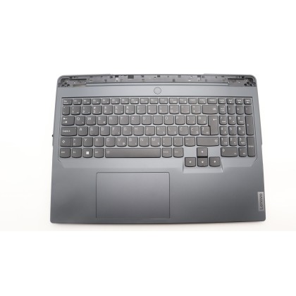 Lenovo 5CB1L54672 Palmrest Top Case con tastiera, Sloveno, Grigio onice, Retroilluminazione bianca