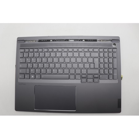 Lenovo 5CB1L68940 Palmrest Top Case con tastiera, Francese (Arabo), grigio tempesta, Retroilluminazione, Lettore di impronte dig