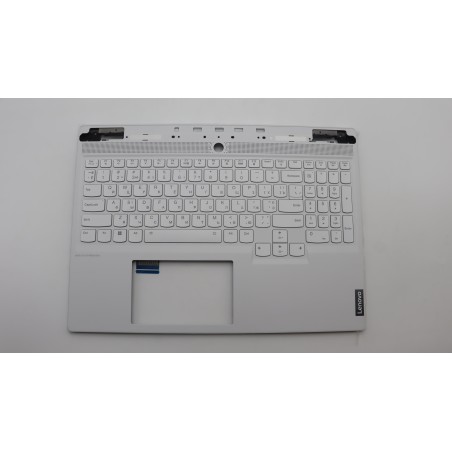 Lenovo 5CB1L87763 Palmrest Top Case con tastiera, Ucraina, Bianco, Retroilluminazione RGB