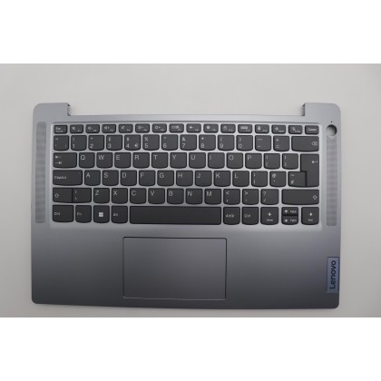 Lenovo 5CB1M46364 Palmrest Top Case con tastiera, Inglese Regno Unito, Grigio artico, Impronta digitale